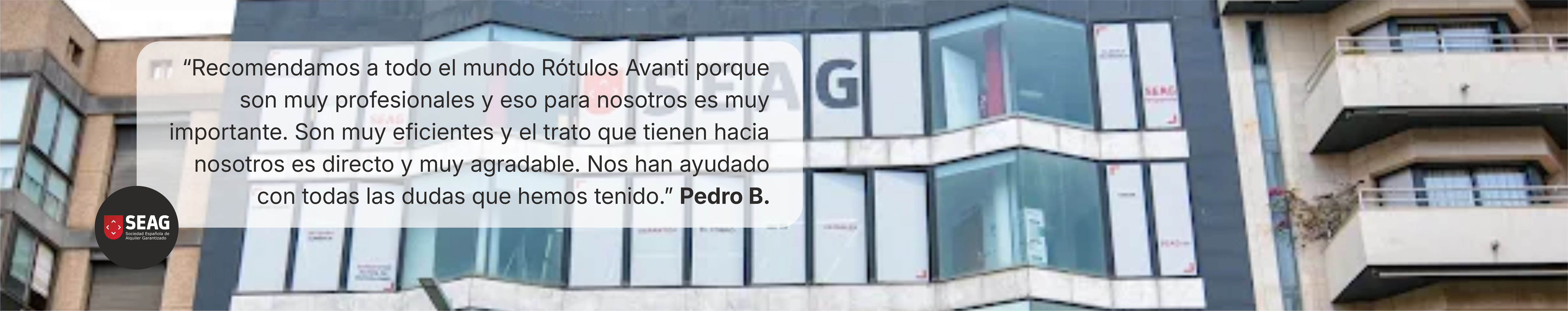 SEAG testimonio Rótulos Avanti